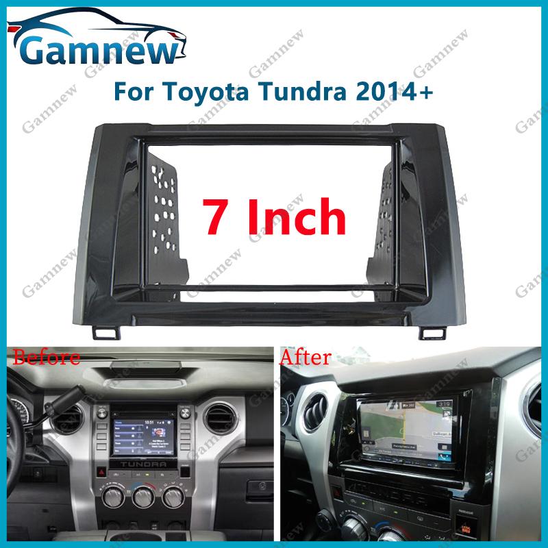 7 inch 2DIN Car Fascia Radio Panel For Toyota Tundra 2014+ Frame Kit Install Facia Face Plate