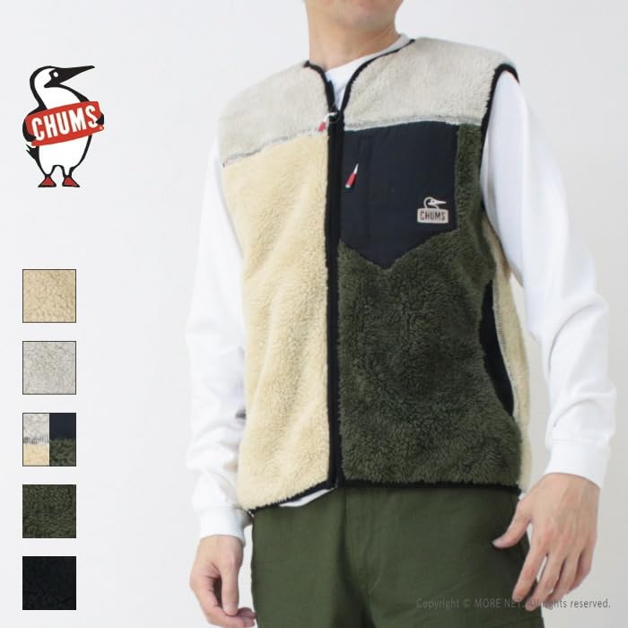 Флисовая куртка Bonding Fleece No Collar Vest Olive L [Chums] Мужская
