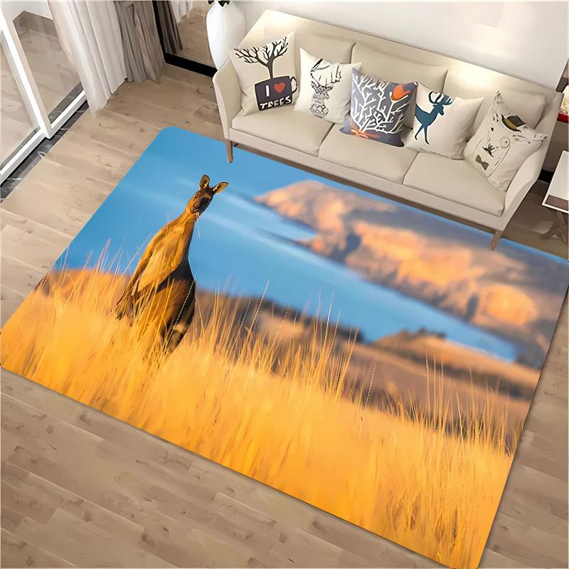 Australia Kangaroo 3D HD Area Carpet,Rugs for Living Room Tapete for Bedroom Sofa Kitchen Doormat Decor,Kid's Non-slip Floor Mat
