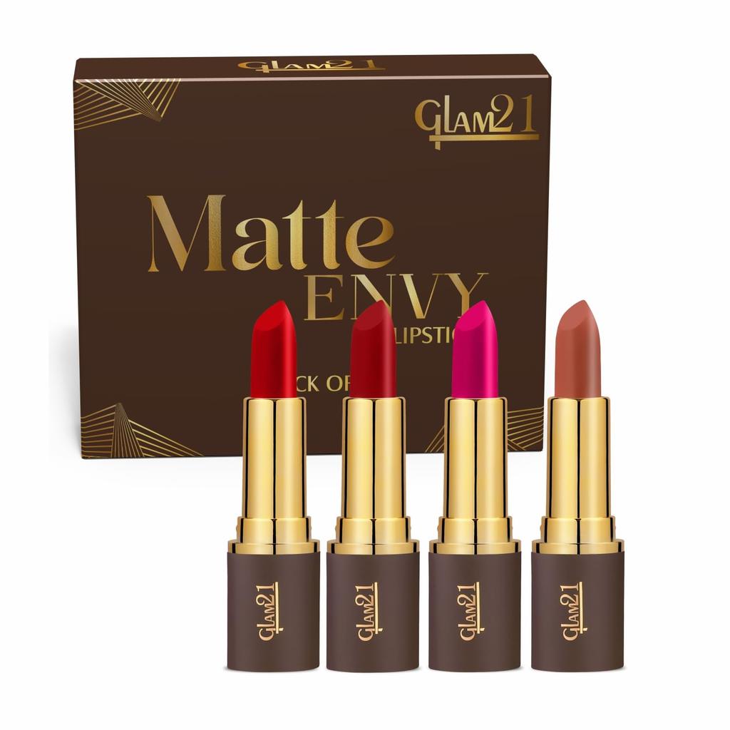 Glam21 Матовая помада-крем Matte Envy для женщин | Устойчива к смазыванию и переносу | Насыщенный цвет и смелый финиш | Гладкая и легкая | До 12 часов | Co