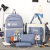 4 Pcs Sets Schoolbags Children Backpacks Cute Pendant High School Highs Capacity Ins Fengsen Series Backpack