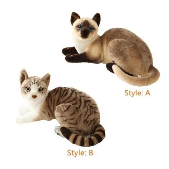GUDVES Siamese cat plush toy short-haired realistic gift children 30.5cm (B)