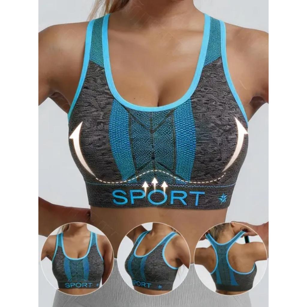 Женский Однотонный Спортивный Бюстгальтер Без Косточек, Можно Носить Сверху, с Мягкой Поддержкой и Плотно Прилегающей Поддержкой Спины, Спорт, Бег, Йога, Фитнес,