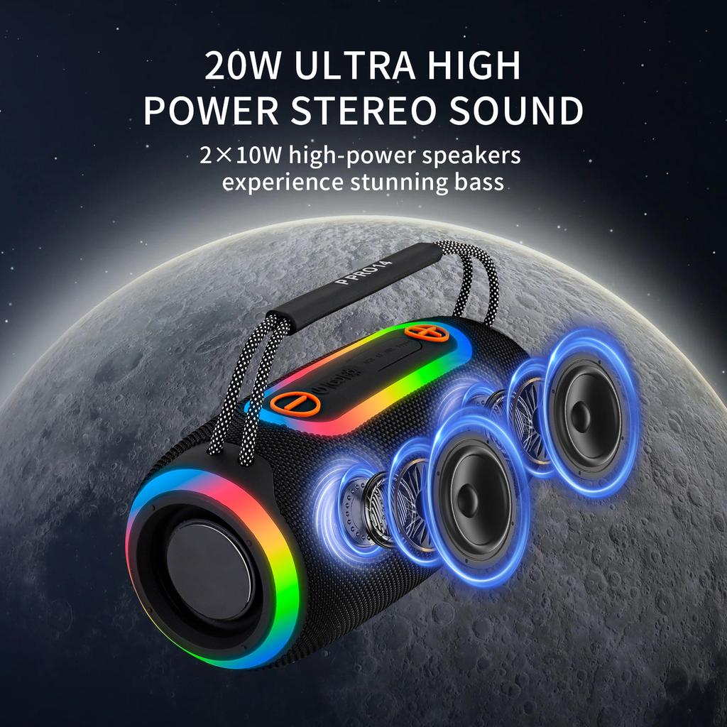 PRO Series 14 Bluetooth Speaker RGB Light Portable Desktop Outdoor Subwoofer High Power Speaker