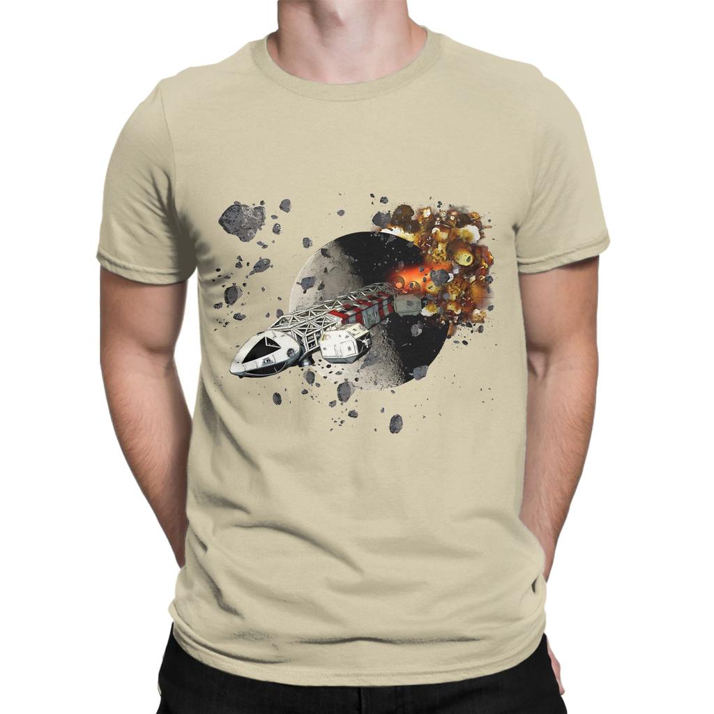 SPACE 1999 Fleeing the explosion Funny 100 Cotton TShirt Space 1999 Tops Tees For Unisex