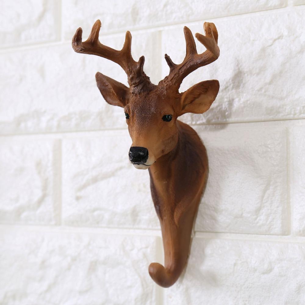 Retro Animal Head Key Hook Up 3D Hat Hanging Rack Creativity Clothes Hook Rack Wall/Door Decor
