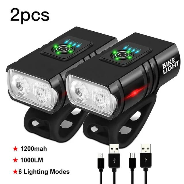 Велосипедный фонарь 2T6 LED передний USB перезаряжаемый горный велосипедный фонарь 1000LM велосипедный фонарь фонарь велосипедные аксессуары задний фонарь