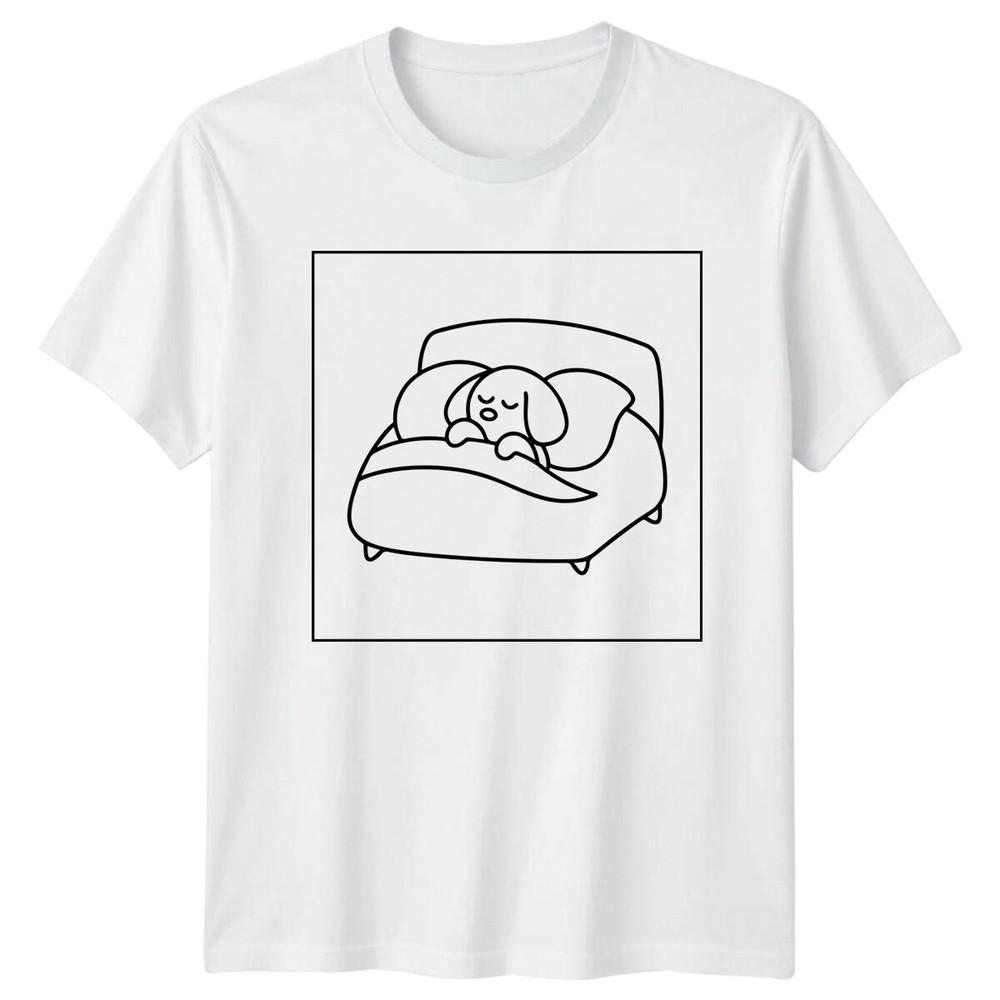 Sleeping Dog Cartoon Animal Unisexs TShirt Unisexs Tee Unisex Graphic Top