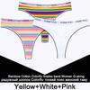 3PCS/Set Rainbow Colorful Striped Cotton Women Panties Sexy G-String Underwear Femme Finetoo Band Thong Intimate T-Back Lingerie
