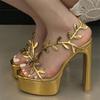 2025 New Summer Fashion PVC Transparent Sandals Women Platform Square Toe High Heels Nightclub Shoes
