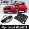 Черные узоры из углеродного волокна для Opel Corsa E 2015 2016 2017 2018 Vauxhall OPC VXR, наклейка на авто дверную ручку, автомобильные аксессуары