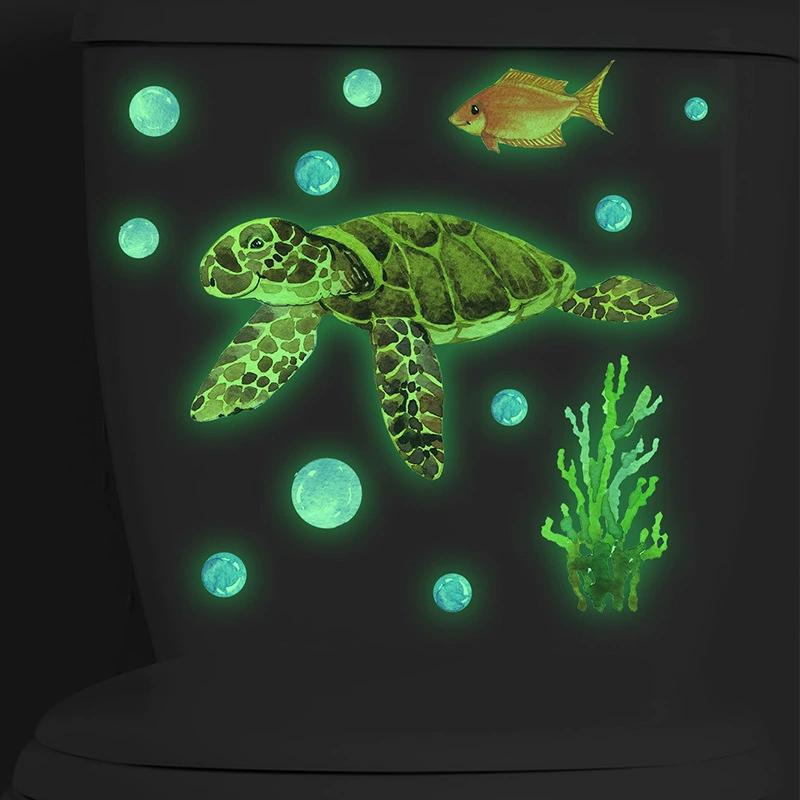 Синее море Рыба Пузырь Подводный мир Подводное животное Наклейка на стену Для детской комнаты Ванная комната Домашнее украшение фрески