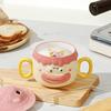 Керамическая чашка с крышкой и трубочкой в виде забавного мультяшного клоуна, большая емкость, высококачественная чашка для воды, сувенир для пары