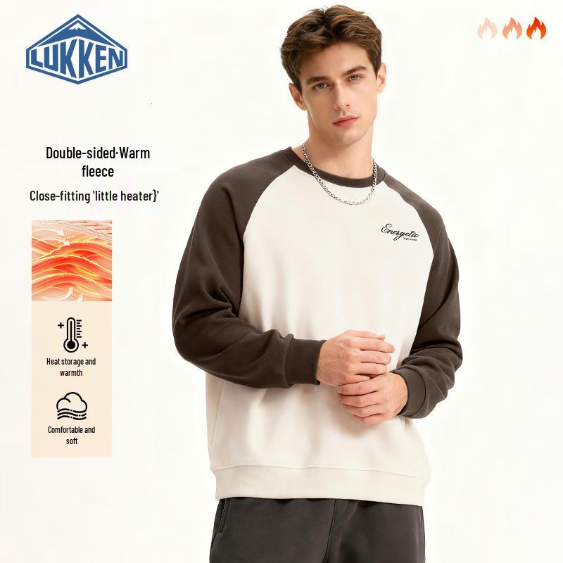 LUKKEN Men's Fleece-Lined Raglan Pullover Sweatshirt