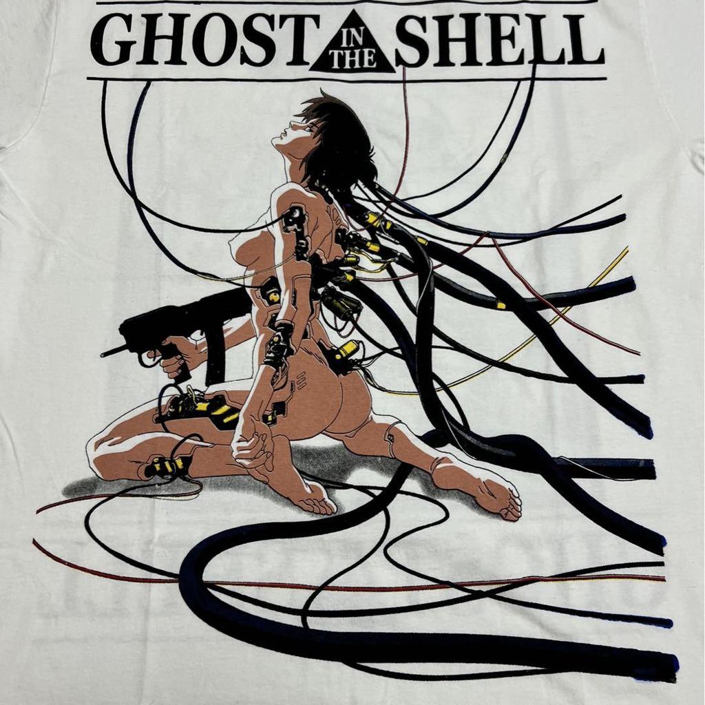 [Б/У] Призрак в доспехах Мотоко Кусанаги Аниме-футболка с двусторонним принтом, Б/У, Размер L, Белая