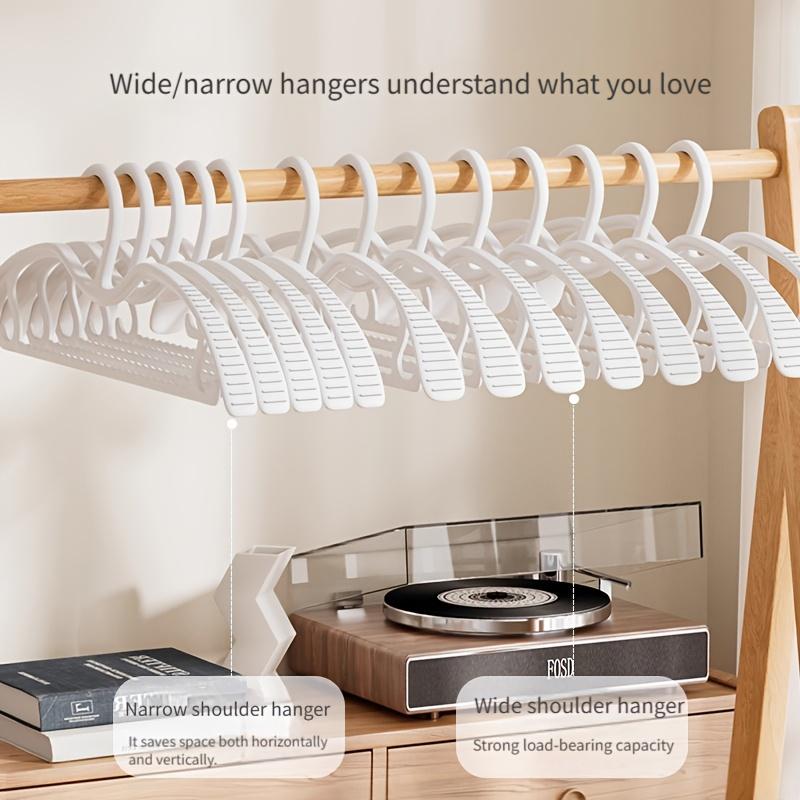 10pcs Wide Shoulder Hangers Short Neck Non-Slip Mark-Free Space Saving Closet Organizer for Home Dorm Wardrobe Garment