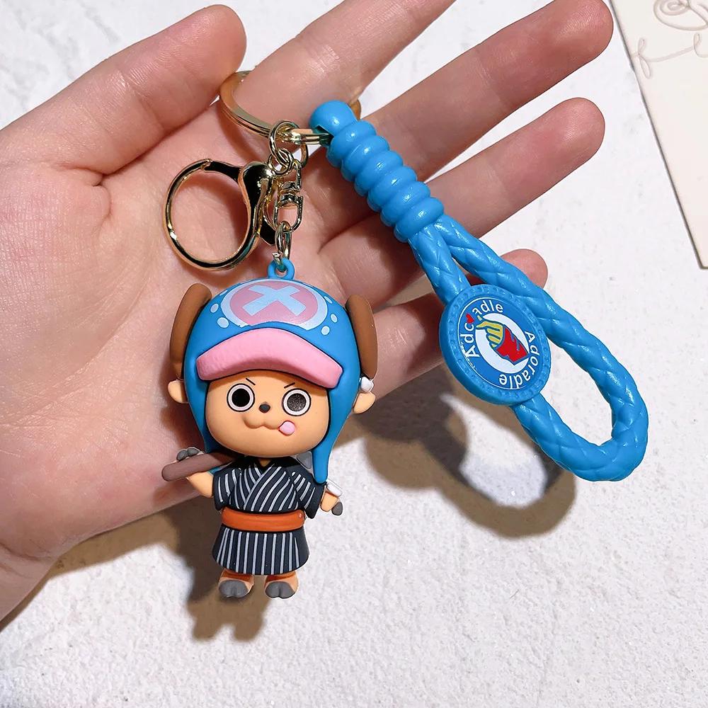 Q Вер. Аниме ONE PIECE Брелок Луффи Зоро Эйс Сабо Ло Усопп Чоппер Фигурка Кукла Игрушка Подвеска Брелок для ключей автомобиля Украшения Подарок