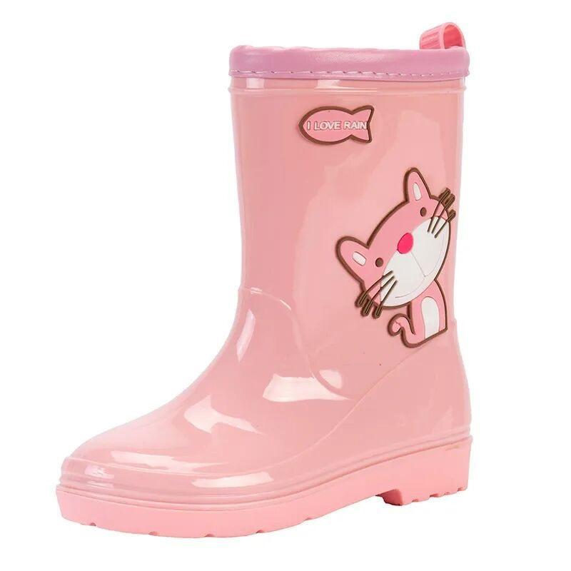 Toddler Kids Rain Boots Waterproof Rubber Rain Shoes