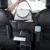 Leather Car Seat Middle Hanger Storage Bag Luxury Auto Handbag Holder Between Seats Tissue Water Cup Pockets Stowing
