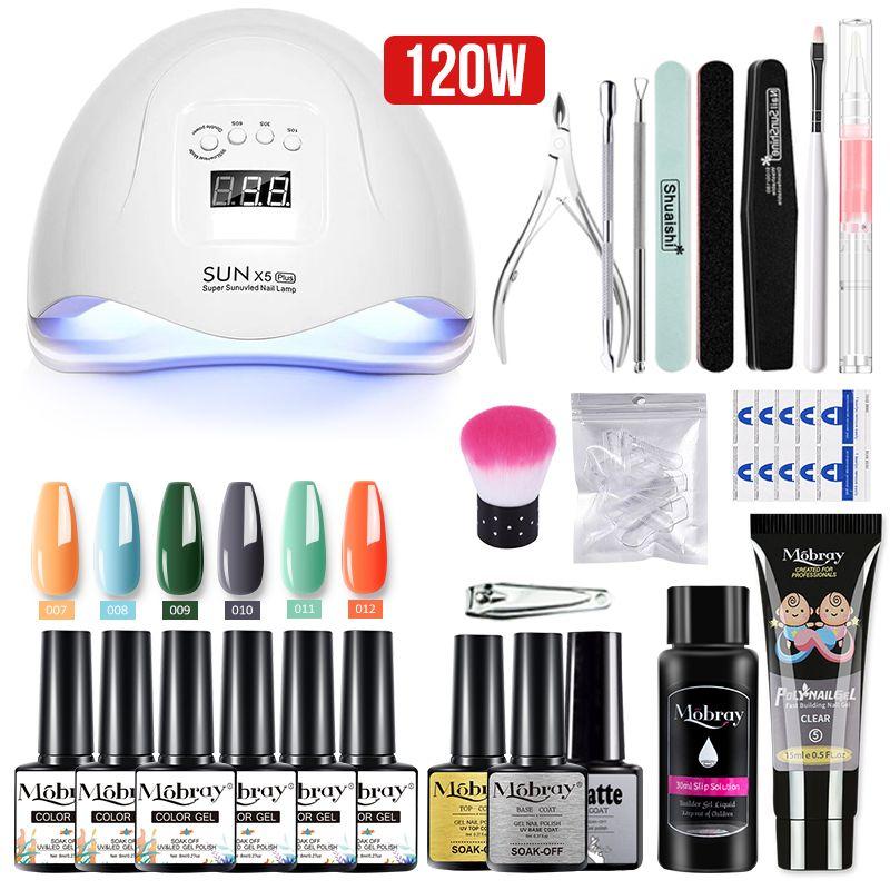Mobray Manicure Set Professional Full Acrylic Nail Kit Set For Nail Gel Nails Complete Kit Nail Extension Polygels Set