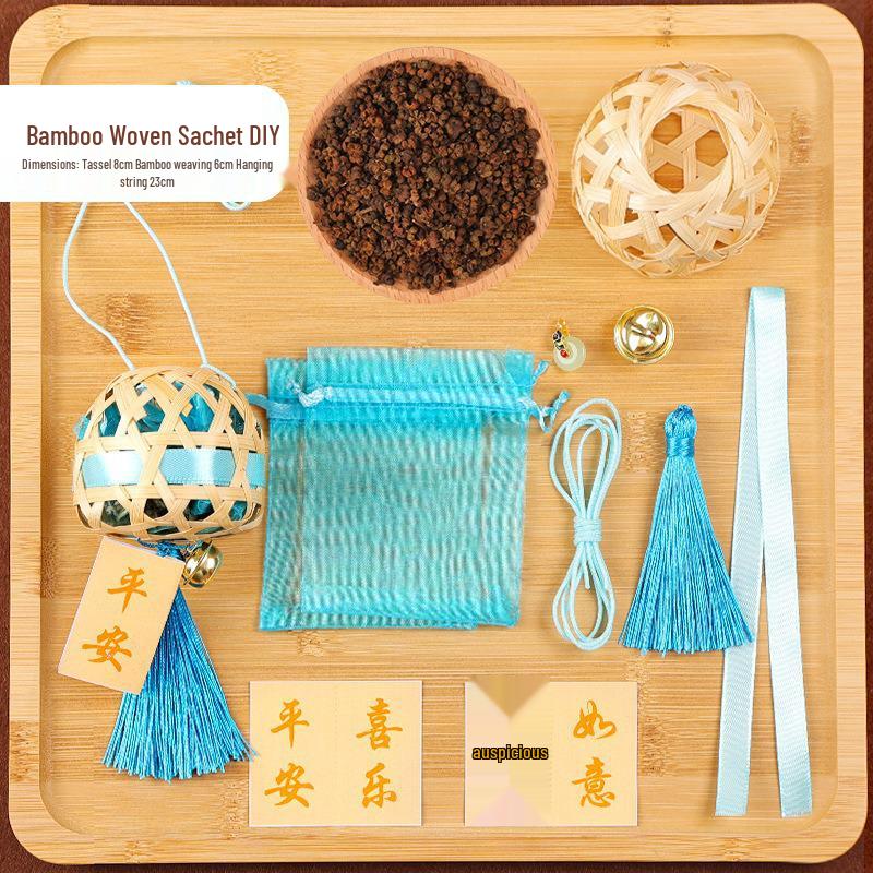 Handmade Bamboo Sachet Craft Kit - Bamboo Strips & Splints for Team Building, Children's Crafts, DIY Pendants & Decorations.