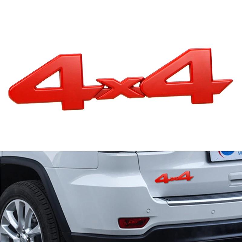 BBBE3 Red/Black/Silver 3D 4x4 Metal Logo Car Sticker Emblem Badge Decal Deciration Accessories For Jeep Grand Cherokee Wrangler Ford