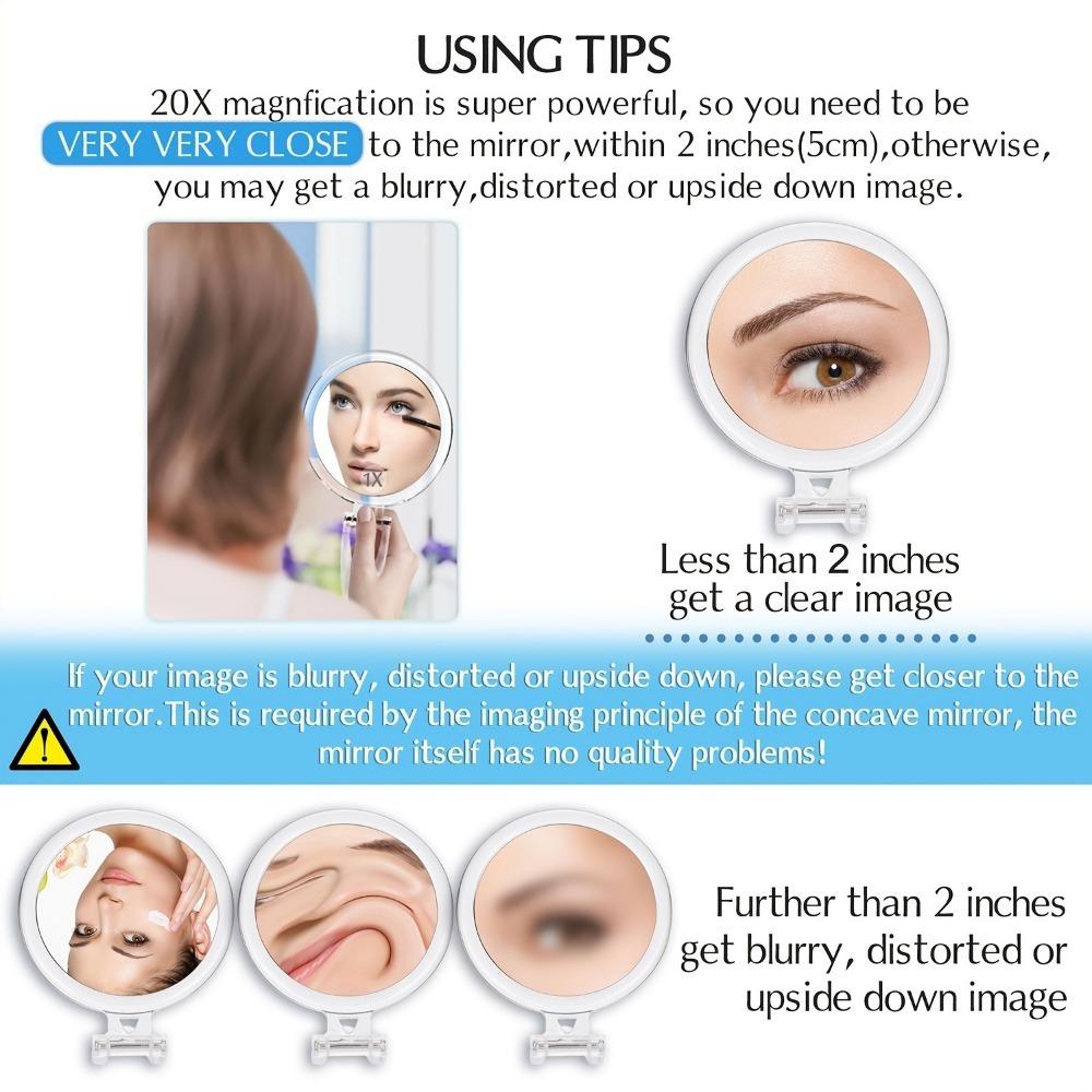 Ручное увеличительное зеркало для макияжа в 30 раз, в 20 раз, в 10 раз, складное двустороннее дорожное зеркало улучшенного качества