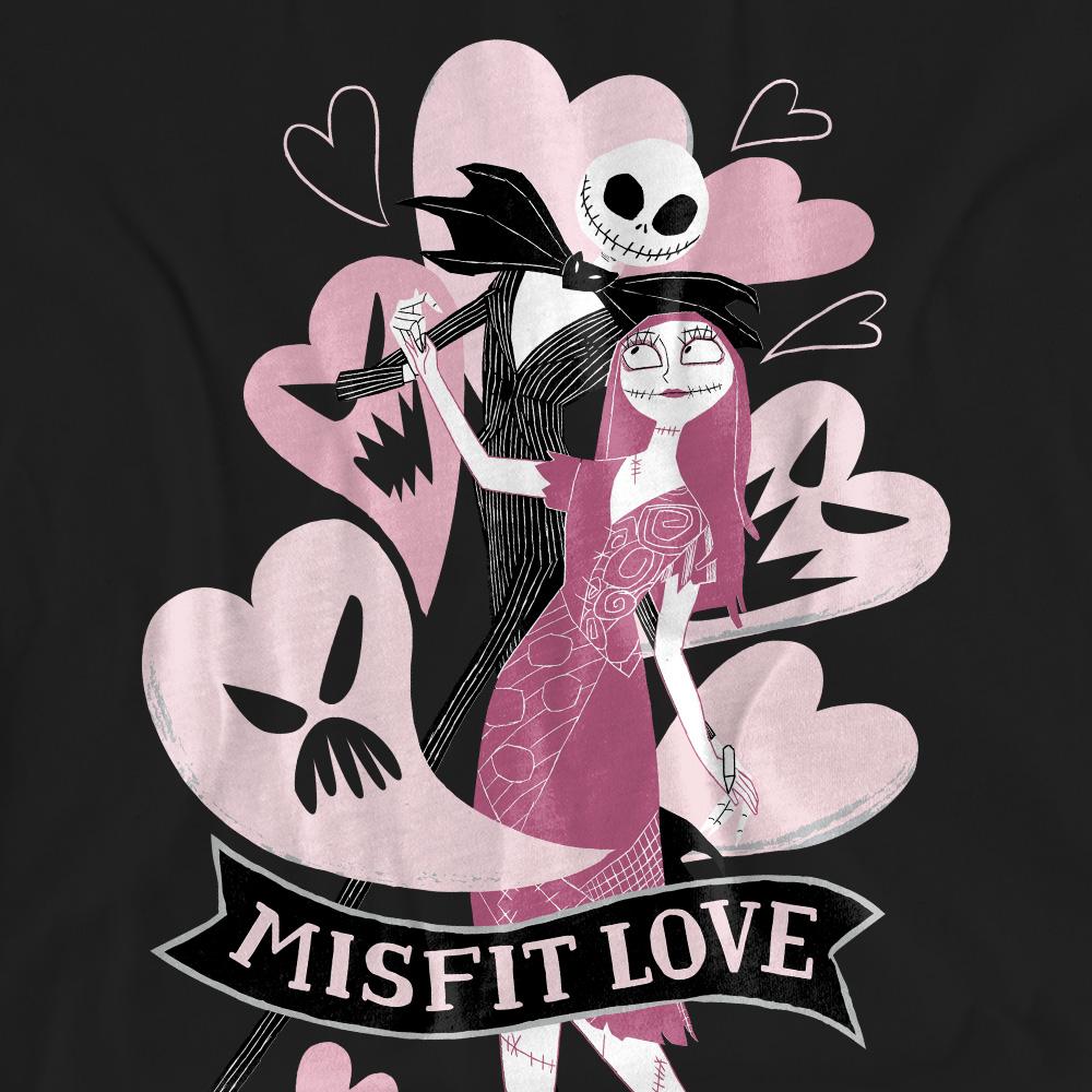 The Nightmare Before Christmas Unisex Adult Misfit Love Valentine`s Day T-Shirt