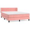 VidaXL Divan Bed with Mattress Pink 140x190 Cm Velvet 3127732