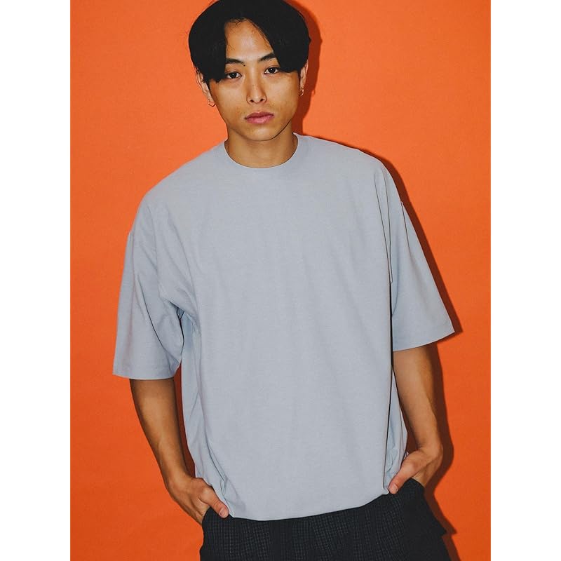 [Beams] Футболка мужская с круглым вырезом и плоским швом из нержавеющей стали STEAL_GREY S 11041305147