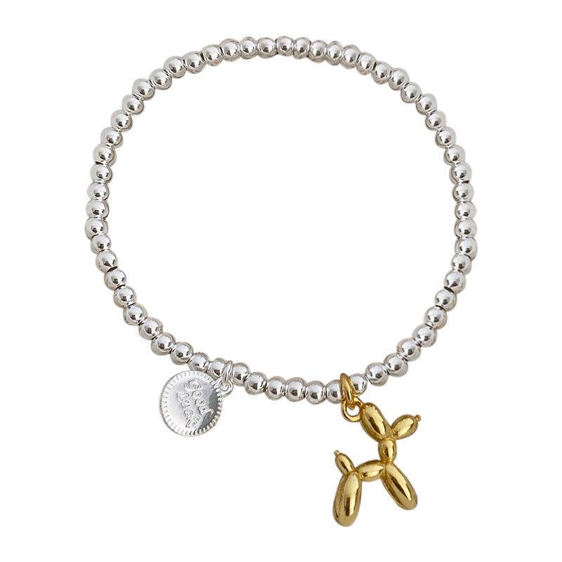 Женский браслет, креативный милый воздушный шар, браслеты с собаками, цепочка с бусинами, женские украшения, милые пары, модная эластичная металлическая веревка