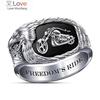 Модные индивидуальные кольца Freedom 'S Ride Cowboy Motorcycle Punk Eagle Wings Stars Rings для мужчин Hip Hop Rock Viking Jewelry Gifts