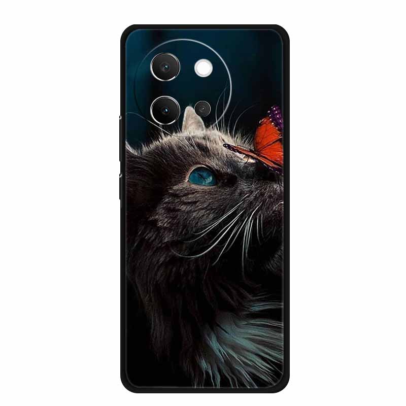 Для Vivo V40 Lite 5G Чехол V 40 lite Чехол для телефона Волк Черный Силиконовый Мягкая Задняя Крышка Для Vivo V30E 5G Чехол V 30 E Сумка 6.78" Корпус