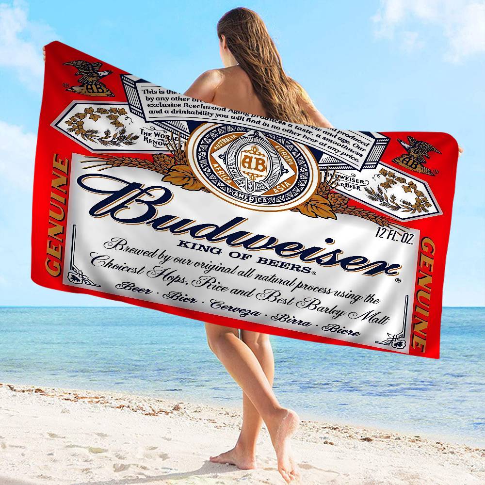 ГОРЯЧЕЕ B-Budweiser Микрофибра Пляжное полотенце Впитывающее Быстросохнущее Мягкое Йога Плавание Курорт Альпинизм Полотенце