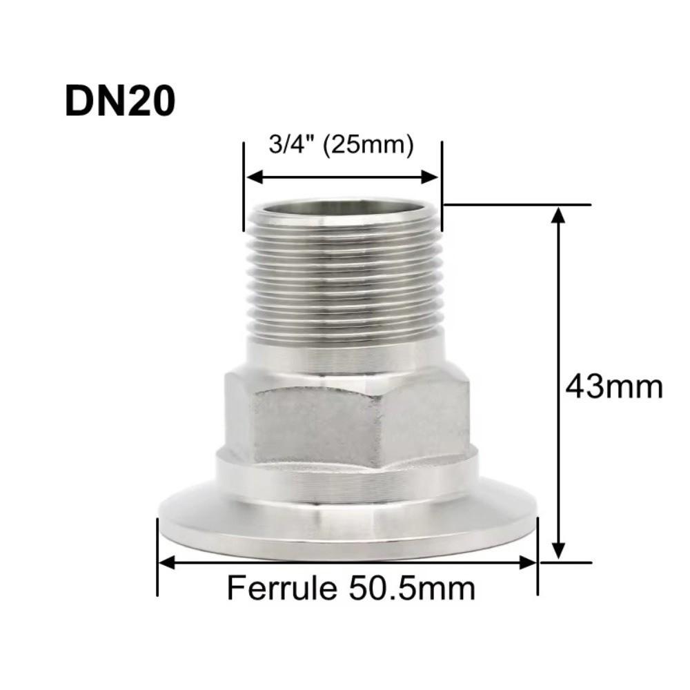 Sanitary Grade Triple Clamp Adapter SS304 Stainless Steel Sanitary Grade Fitting  Fluid Systems