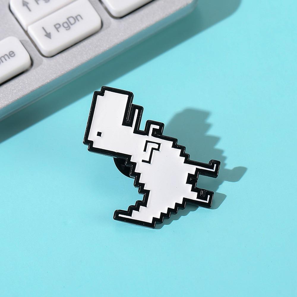 Tyrannosaurus Rex Enamel Pins Pixel Style Animal Jewelry Gift Lapel Badges Kids Friends