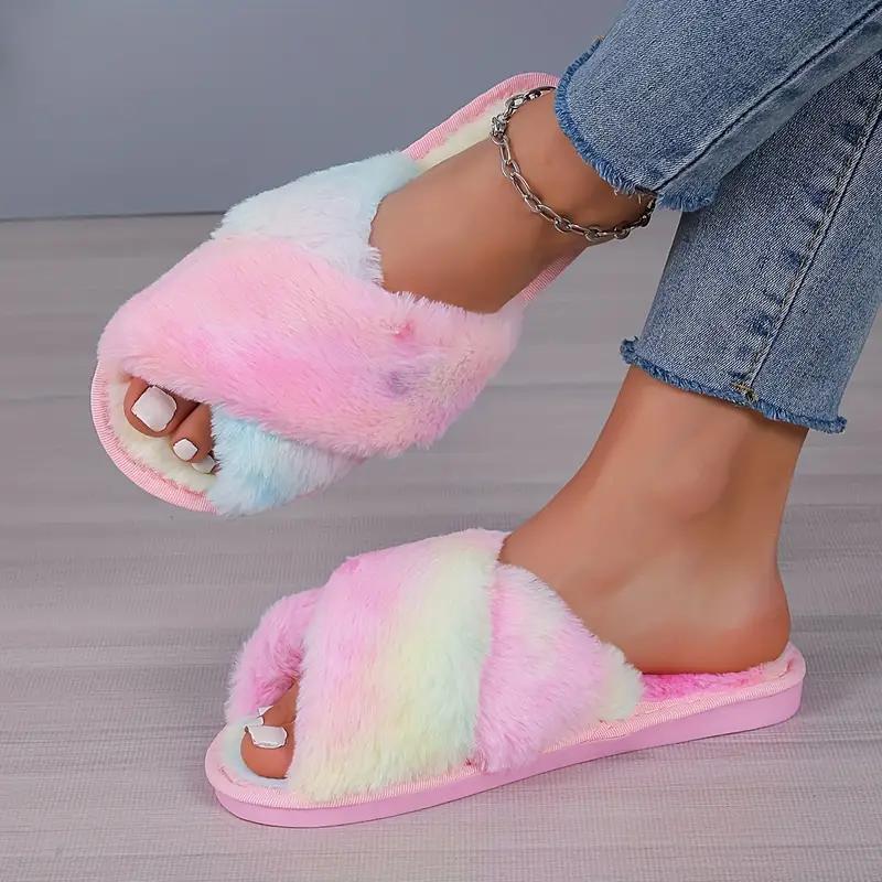 Новый модный дизайн, женские зимние домашние меховые тапочки, домашние шлепанцы из пушистого искусственного меха, модные домашние туфли на плоской подошве, женские шлепанцы