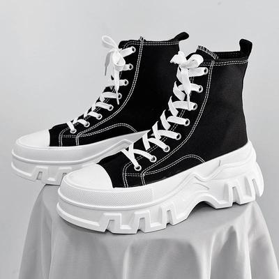 2025 Новые парусиновые кеды с высоким верхом в лесном стиле, на толстой подошве, с закрытым носком, повседневные спортивные, европейская размерная сетка для мужчин и женщин