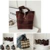 Trendy Plaid Woolen Tote Bag With Large Capacity For Women 2024 New Street Fashion