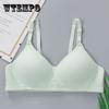 Underwear No Steel Ring Pure Cotton Thin Section Small Chest Gather Bra Developmental Girl's Bra Fabric Lightweight Soft and Breathable