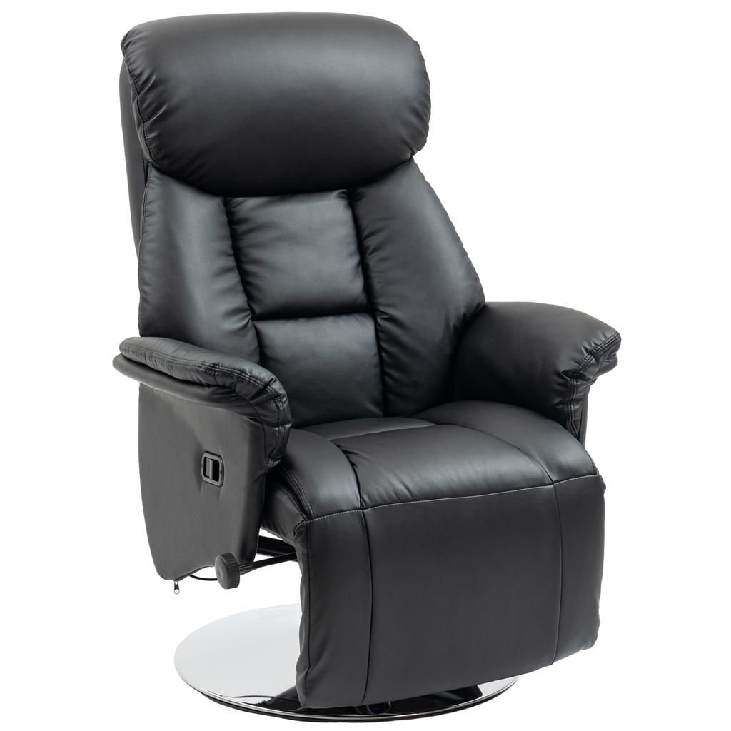 Recliner Chair Reclining Function Faux Leather Footrest Up To 150 Kg 78 X 80 X 109 Cm Black