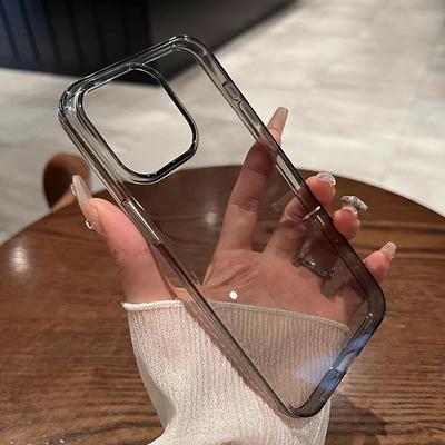 Роскошный прозрачный черный чехол для iPhone 16 15 14 13 12 11 Pro XS Max X XR SE 2 3 7 8 Plus Mini силиконовый мягкий ультратонкий