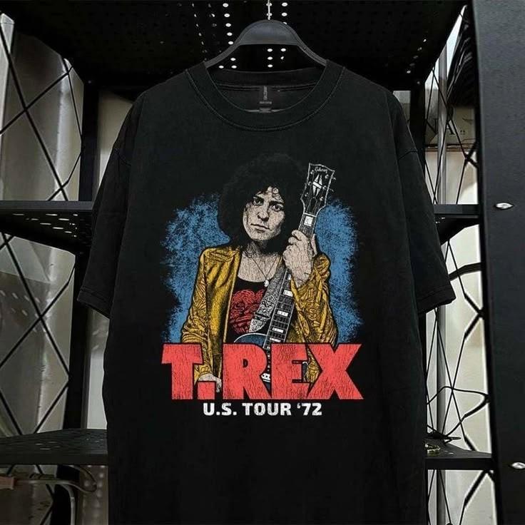 T Rex Black Cotton T-shirt Rock Music Adult S-5XL NI540
