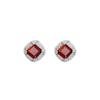 Princess Personality Wind S925 Sterling Silver Sugar Cube Earrings Inlaid with Natural Garnet Crystal Topaz Earrings