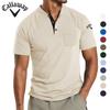 Callaway Летняя вышивка Новая большая мужская футболка с коротким рукавом и карманом на пуговицах Поло