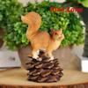 Mini Cute Resin Squirrel Creative Home Gardening Squirrel Acorn Pine Cone Ornament  Animal Crafts Car Gifts Miniatures Figurines