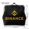 Женский кожаный кошелек для монет Binance, маленький кошелек для мелочи с замком-поцелуем, кошелек-застежка, кошелек в подарок девушке