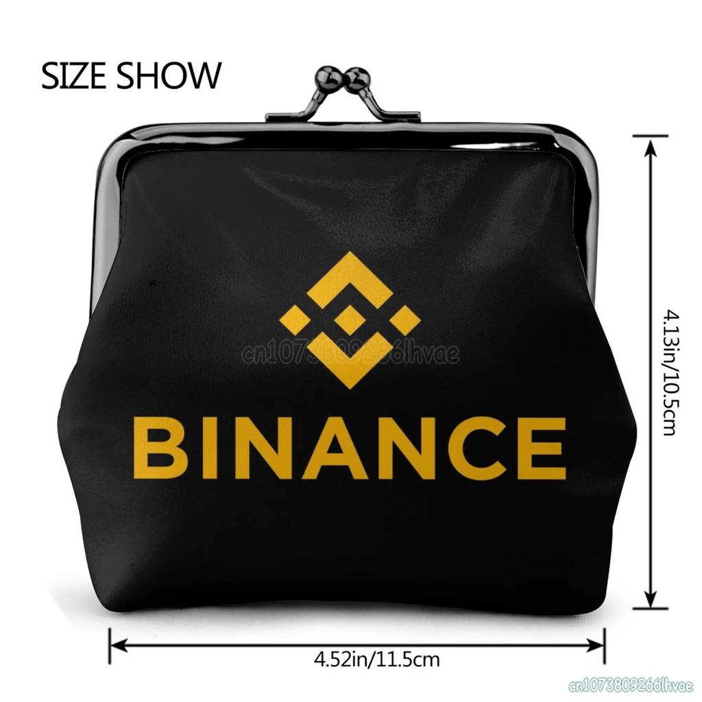 Женский кожаный кошелек для монет Binance, маленький кошелек для мелочи с замком-поцелуем, кошелек-застежка, кошелек в подарок девушке