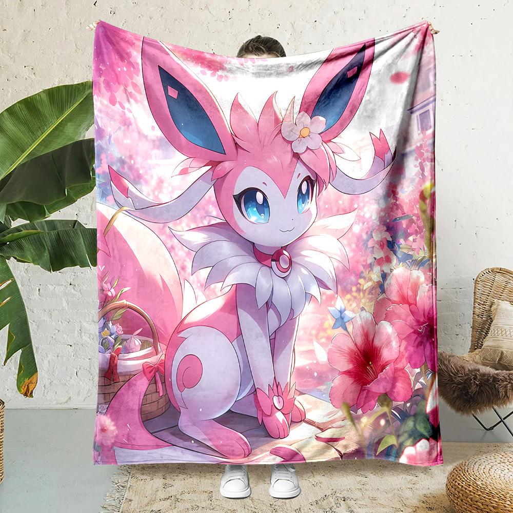 1 шт. Японские игры E-Eevee Umbreon Мультяшное одеяло Аниме Мягкое пушистое плюшевое одеяло Диван Офисное одеяло Плед Пикник Пляжное полотенце