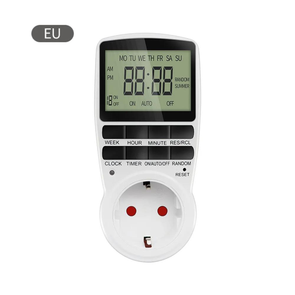 Electronic Digital Timer Switch Socket Kitchen Timer Outlet Programmable Timing Socket Control 220V EU US UK AU Plug